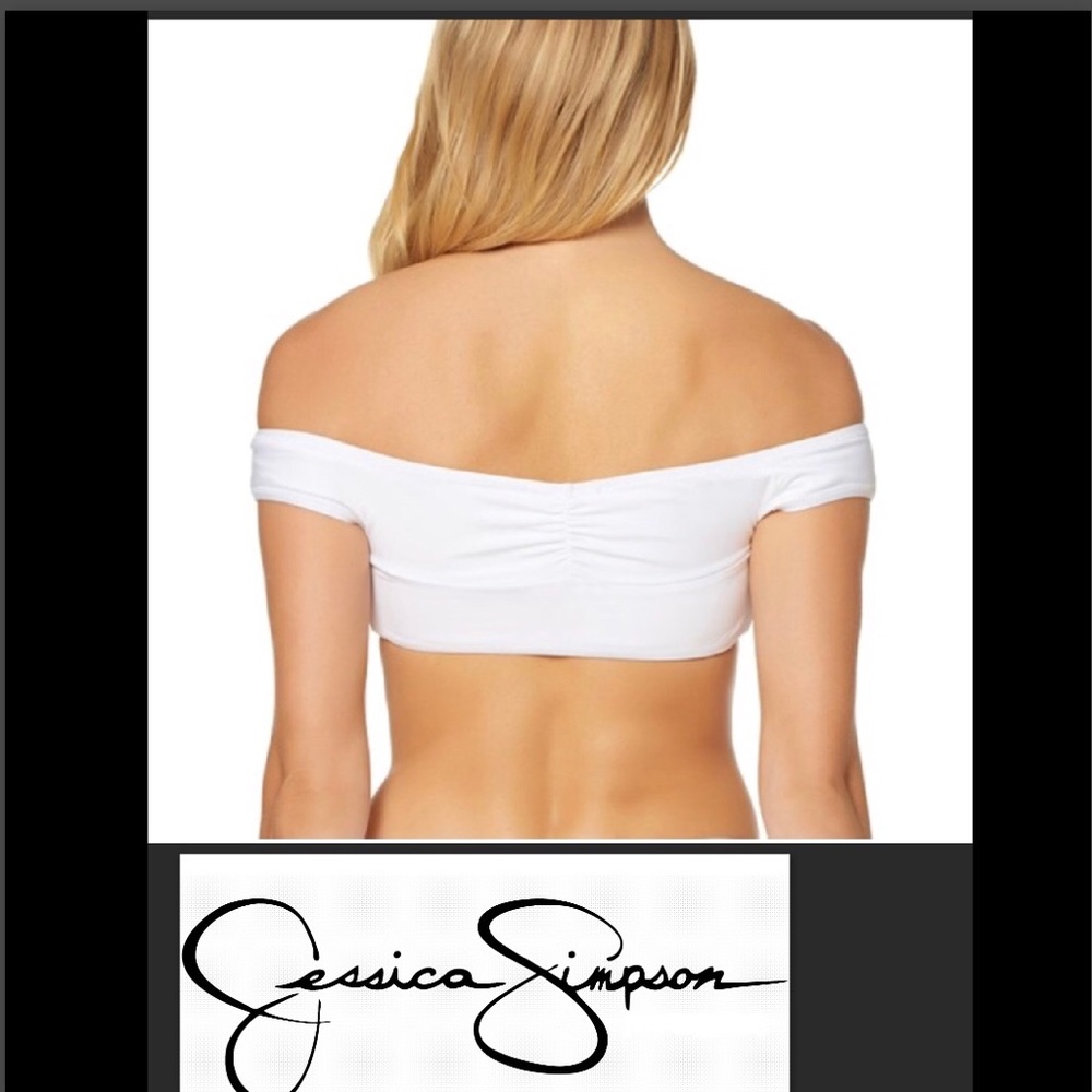JESSICA SIMPSON• White Front Lace-Up Swim Suit - Picture 3 of 9